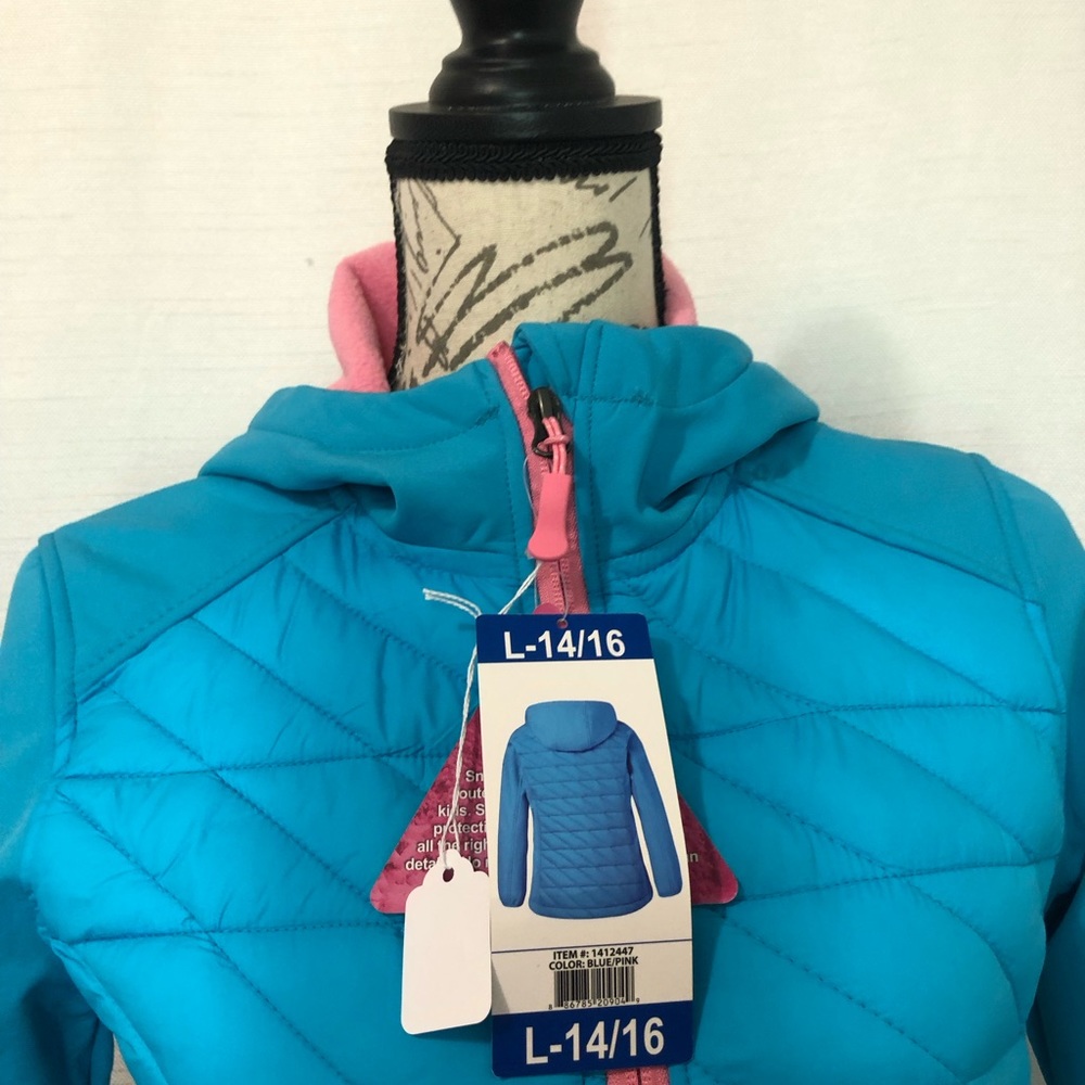 Snozu Girls Sweater Large Blue Pink - Picture 4 of 13